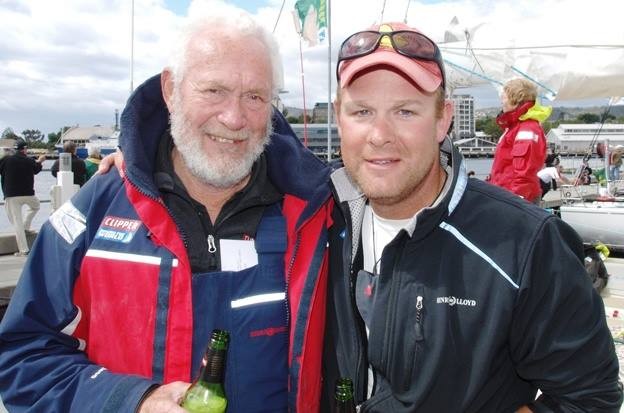 Jim Dobie with legend Sir Robin Knox-Johnston from Sydney Hobart where Jim was the skipper and Knox-Johnston his navigator.